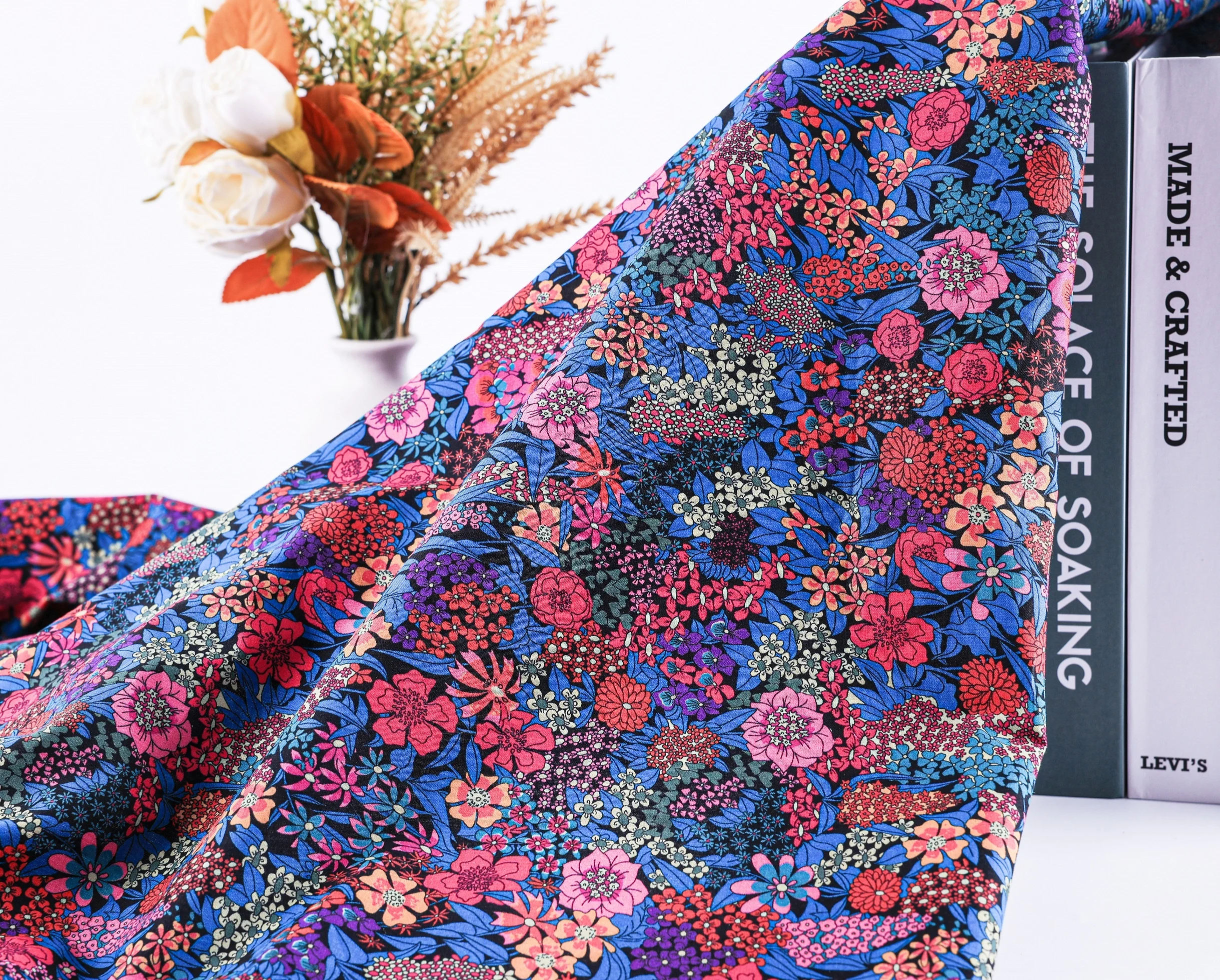 Liberty Muti Color Florals Digital Print Custom Fabric Liberty london Cotton Printing Fabrics For Clothing