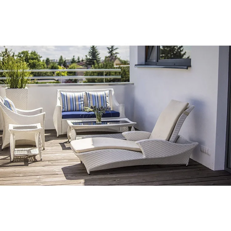 Modern Outdoor Pool Sun Folding  Balcony Lounge / Custom Outdoor Recliner Beach Lounge