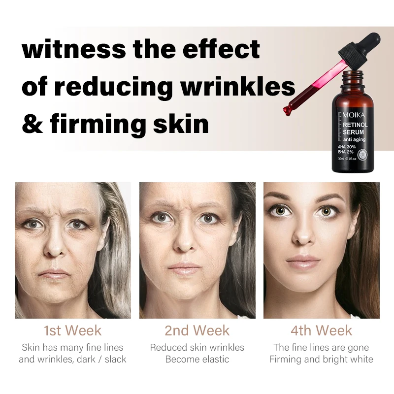 MOIKA Wholesale Private Label Retinol Face Serum Brightening Whitening Anti Aging Skin Care Facial Serum Set