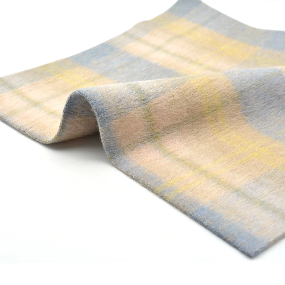 Multicolor accept custom hot selling products double-sided smooth fabric plaid pattern of various colors double face fabric