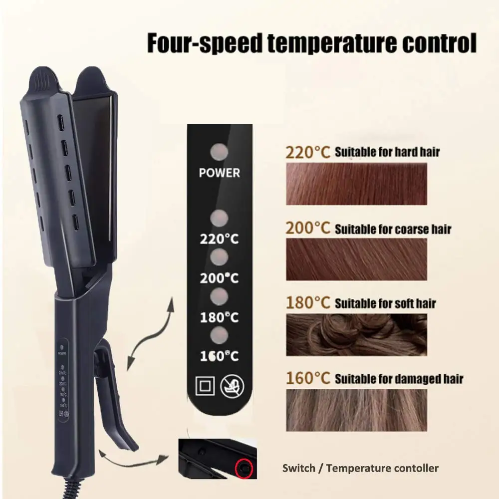 
Hair Straightener with Steam,Salon Professional Nano Steam Flat Iron with Removable Comb+Digital LCD 
