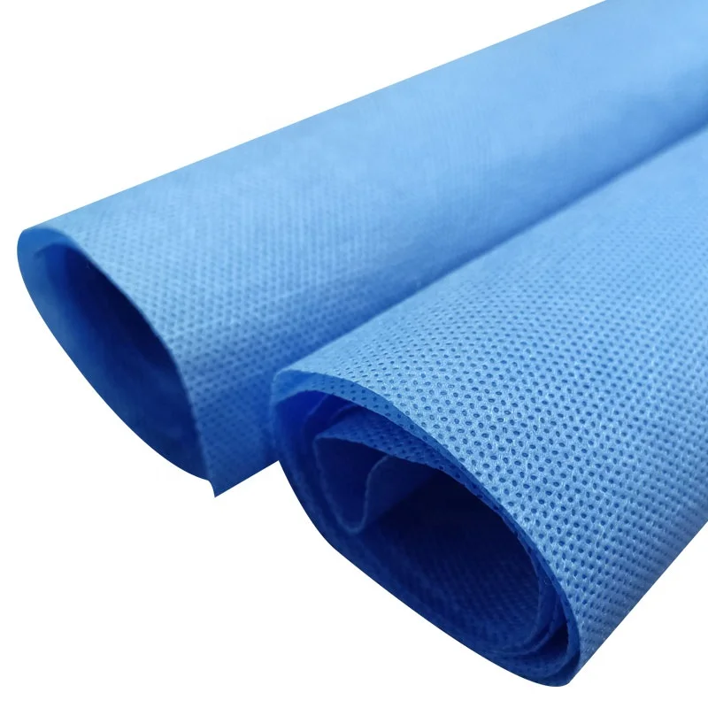 Medical Protective Clothes Non-woven Used 43gsm 2m Blue Anti-blood Sms/Smms 100% Pp Spunbond Nonwoven Fabric Roll