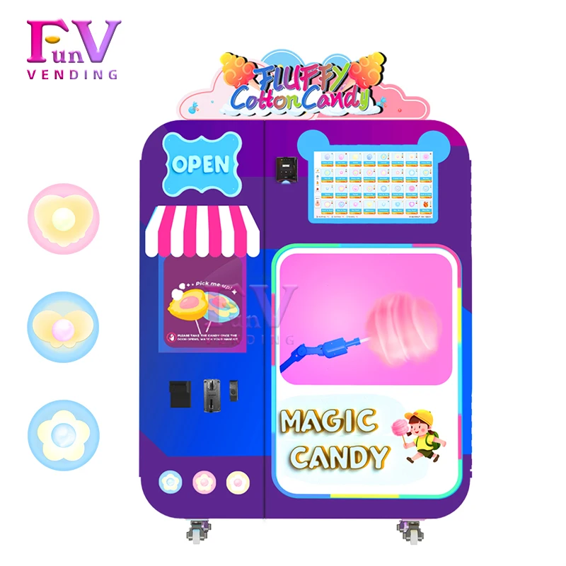 Hot Sale Commercial Cotton Candy Vending Machine Single cabinet Automatic Candy Vending Machine