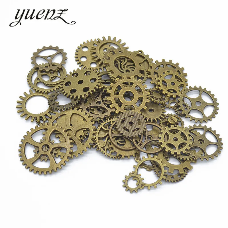 50pcs/bag Small Size 8-15mm Mix Alloy Mechanical Steampunk Cogs & Gears Diy Accessories U010