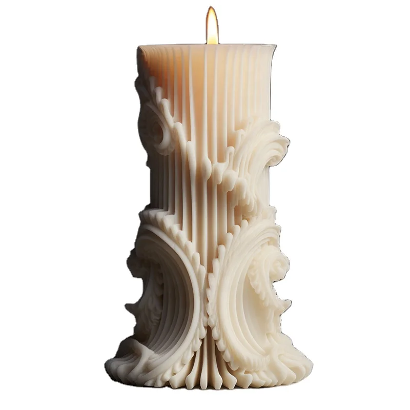 DUMO Pillar Candle Molds Custom Design Luxury Silicone Mould for Candle Making DIY Molde de Silicona Para Velas