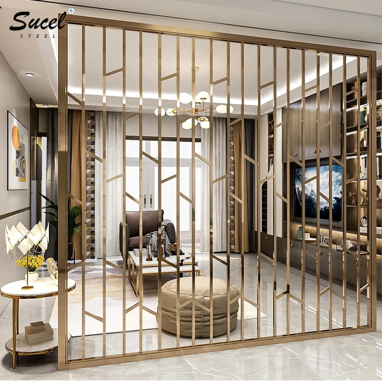 SUCEL Decorative Metal Screen Fencing Stainless Steel Screens & Portable Folding Doors Room Dividers