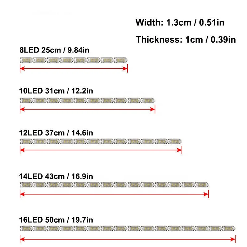 2x Universal Waterproof Flexible 16 LED Strips White yellow DRL Daytime Running Light