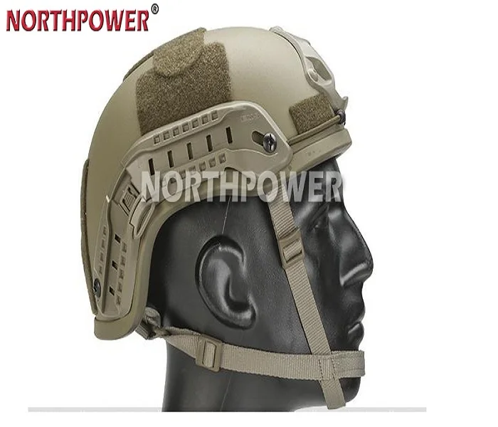 MICH 2001 Style Combat Tactical Protective Helmet with Side Rail & NVG Mount
