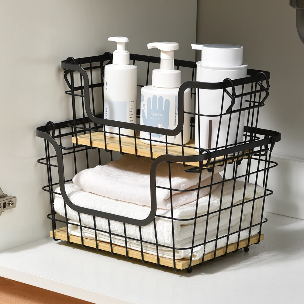 Современная двухпакетная простая корзина для хранения людей под полкой