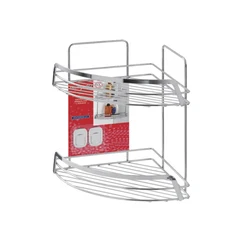 2 layers Metal Wire Shelving Rack Bathroom Wall Mountable Corner hanging storage basket Wall Shelf