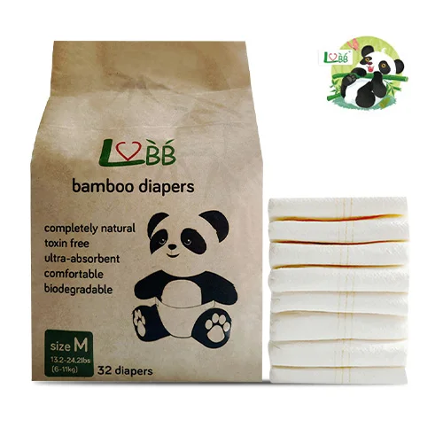 OEM&ODM eco biodegradable Disposable Diapers 100% bamboo fiber disposable baby nature nappies diapers
