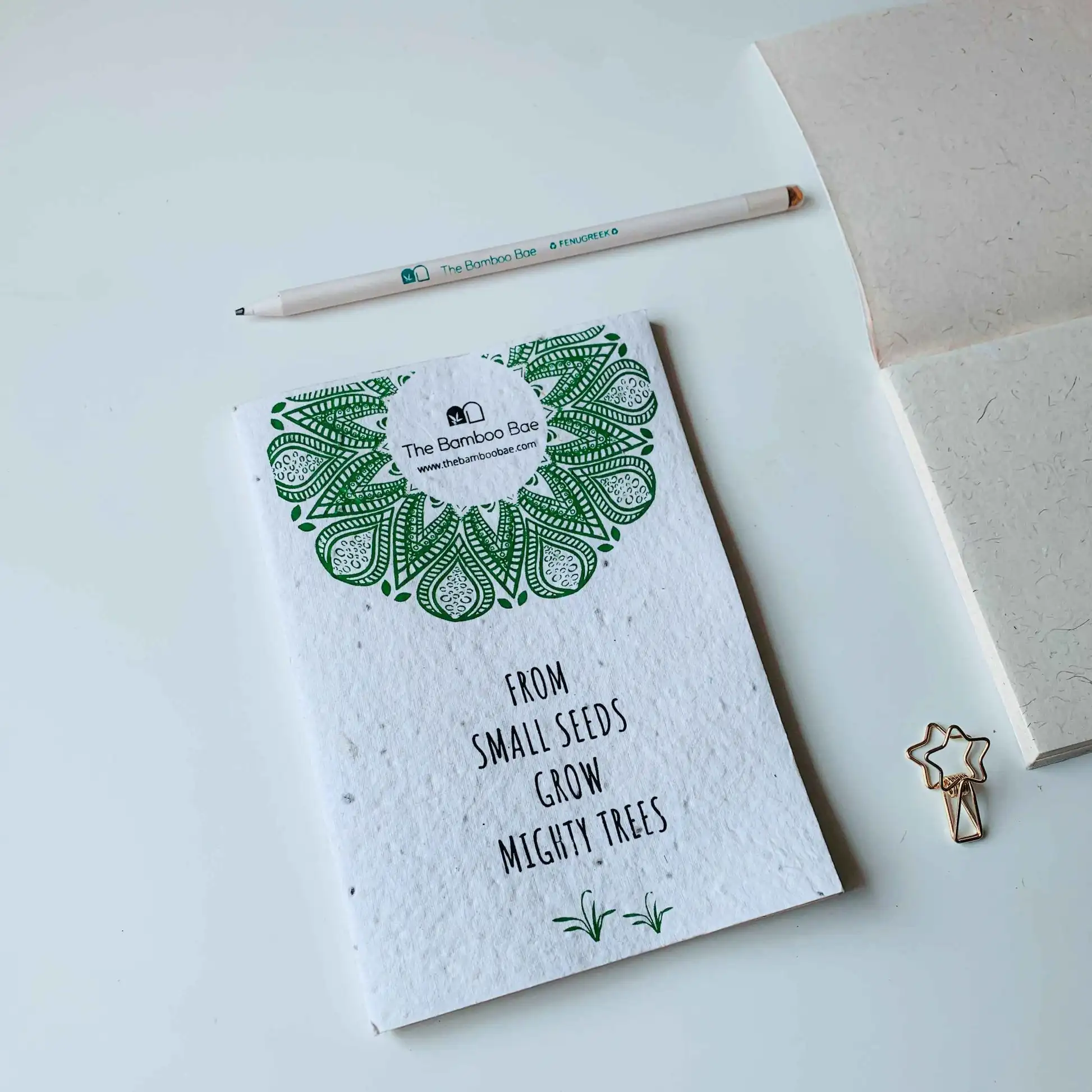A5 Eco Friendly Notebook Handmade Recycled Paper with  Seed Cover Notepad Plantable pencil with seeds Notebook for gift