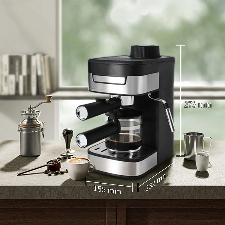 2024 Wholesale Automatic power-off Professional Espresso Machine Cafe Maker Latte Cappuccino Coffee Maker Black