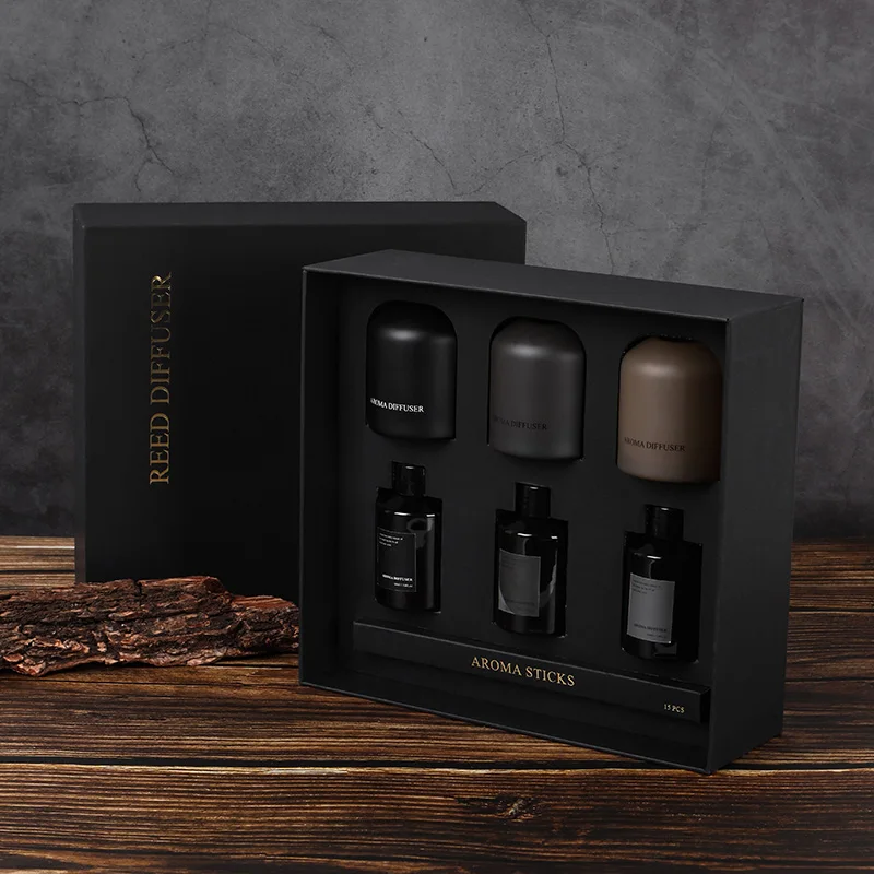 Aroma Gifts Set of 3 50ml Diffuser Gift Set  With Nature Essential Oil Reed Diffuser Home Fragrance New Design Promotion Gifts