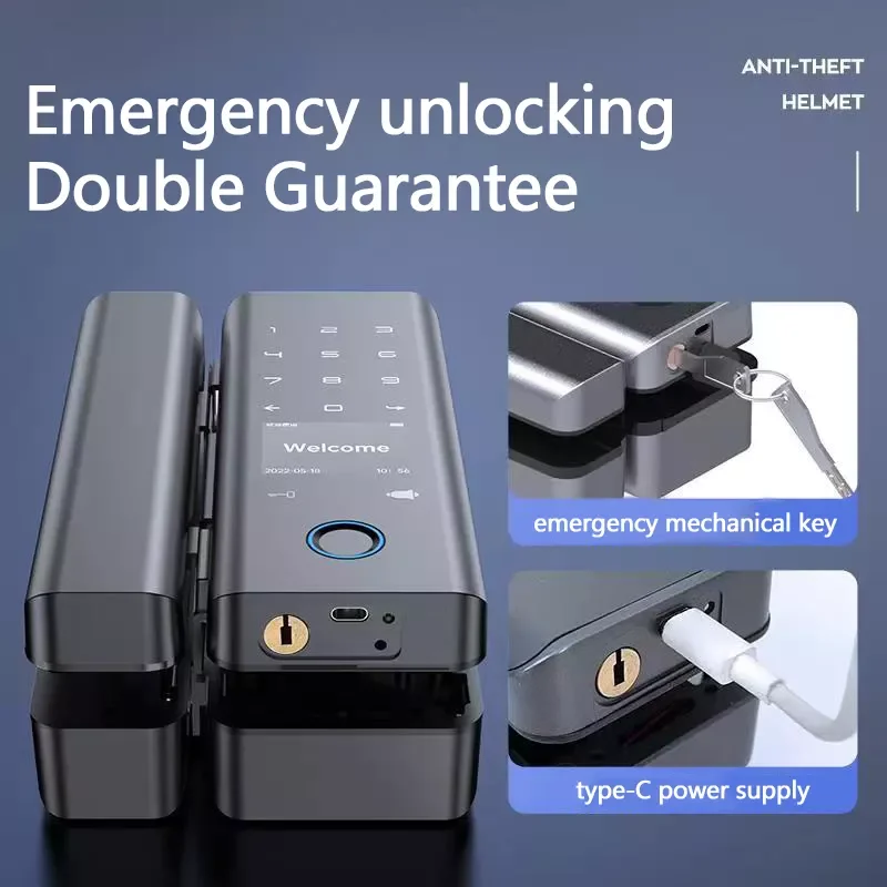 Smart Lock Glass Door Fingerprint Keyless Entry Sliding Glass Door Lock With Card