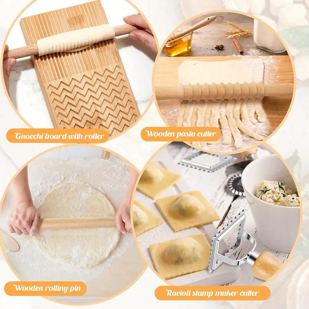 Combination Gnocchi Italian panel Gignelli plate and gnocchi peel pasta macaroni panel 6/7/9 pcs Cavatelli pasta maker