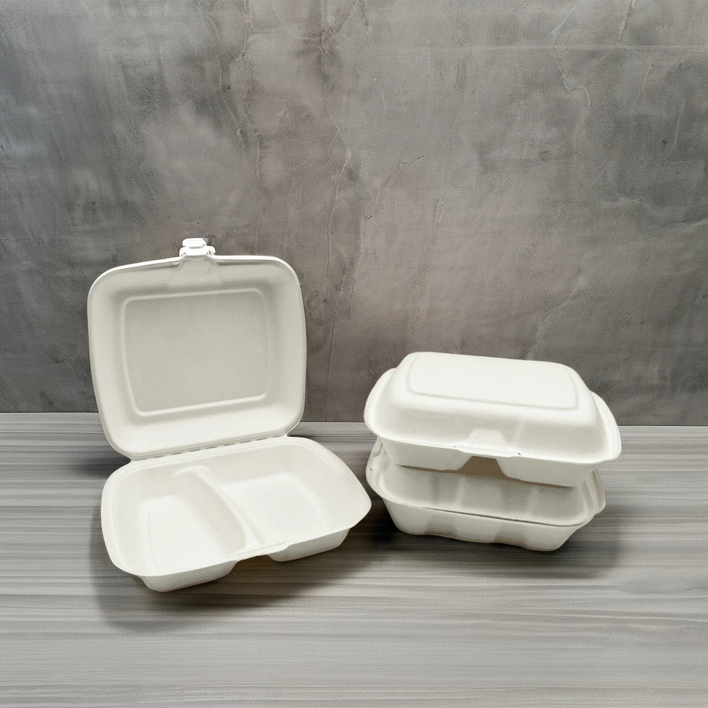 Compostable Disposable Takeaway Box Biodegradable Food Containers made Wheat Straw Fiber Pulp Bagasse To Go Container