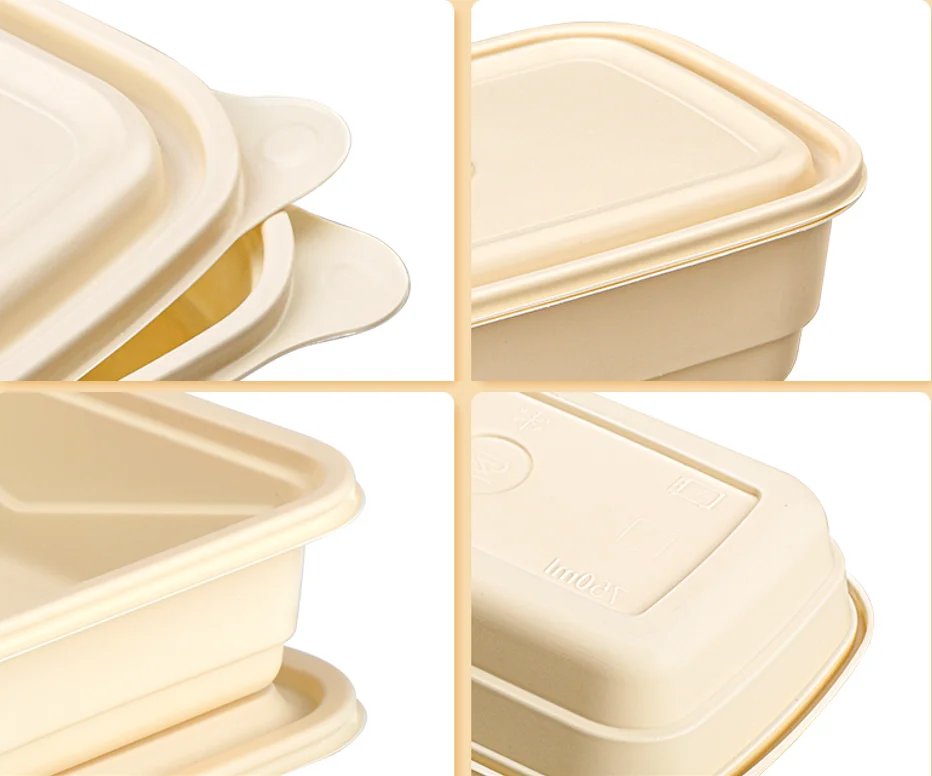 Compostable  cornstarch single compartment takeaway  to-go food packing containers made of corn starch