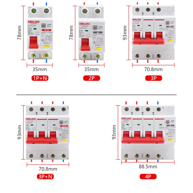 2P Electric Power Switch Industrial Follower Small DZ47SLES Circuit Circuit Short -circuit Protective Protective Router