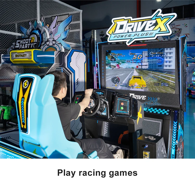 55 Inch Dynamic Outrun Video Arcade Car Driving Simulator Racing Game Machine With Motion Effect For Sale
