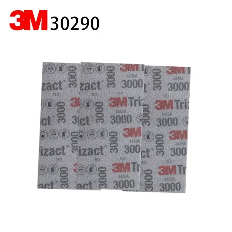 3M Trizact 30290 2-3/4 in x 5-1/2 in (70 mm x 140 mm) P3000 15 sheets per box 4 boxes per case Hookit Foam Sheet