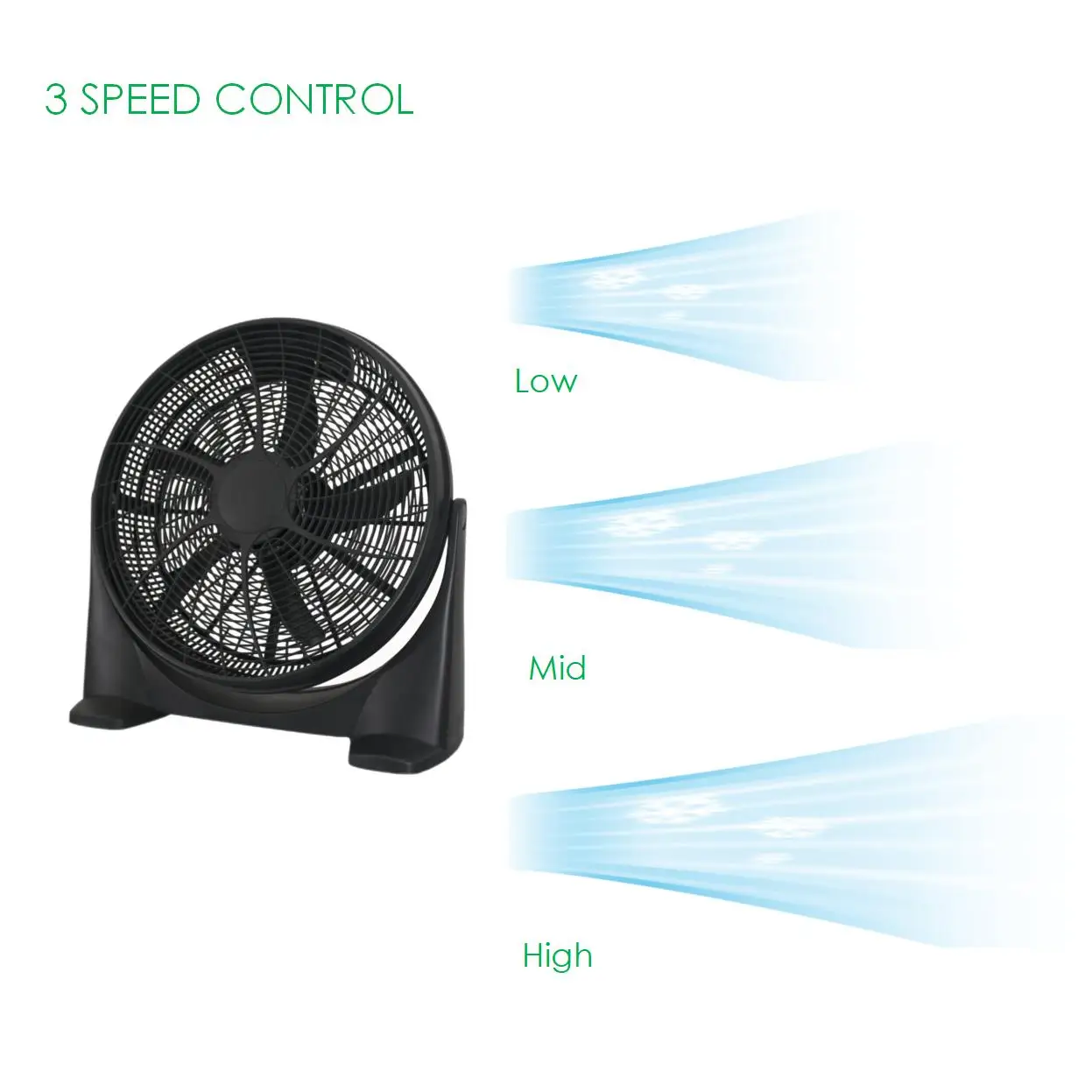 14 16 18 20 Inch Floor Box Fan with 3 Speed and 5 Blade for Home Use Ventilador