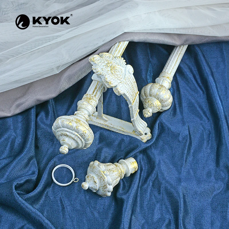 New Design Pipe Clamp Tower Shaped Curtain Pole Finials black Curtain Bracket Steel For Home Or Hotel