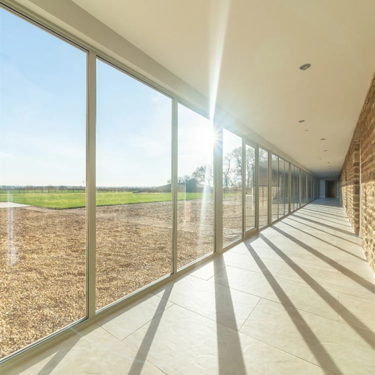 Large View Aluminium Alloy Frame Panoramic Floor To Ceiling Windows Double Glazed Aluminum Frame Large Fixed Glass Window