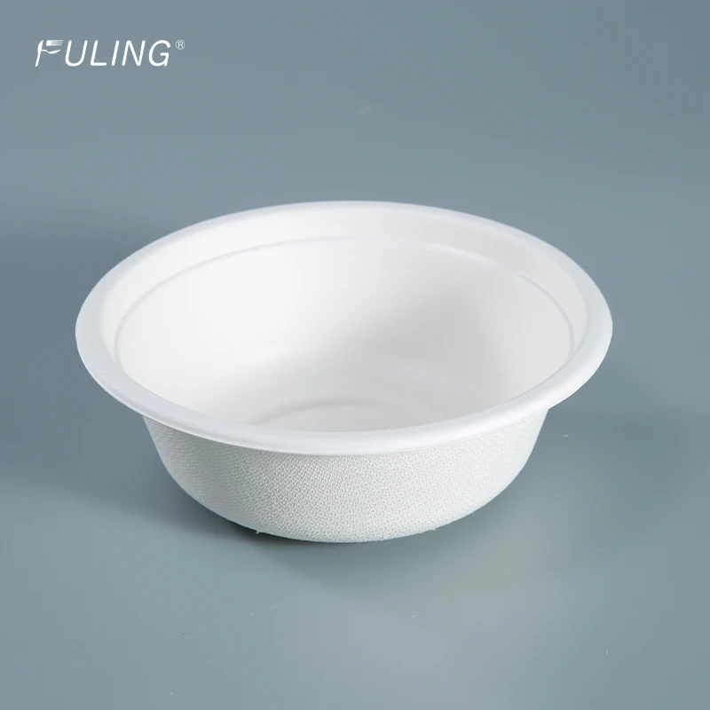 FULING 350ml 500ml  Compostable Salad Bowl Disposable Biodegradable Bowls