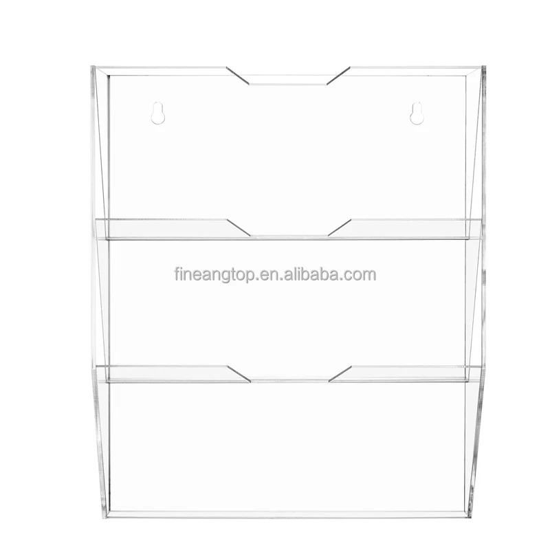 3 Tier Mail Sorter Clear Acrylic Wall Mounted Letter Holder Home Entryway Office Document Organizer Rack