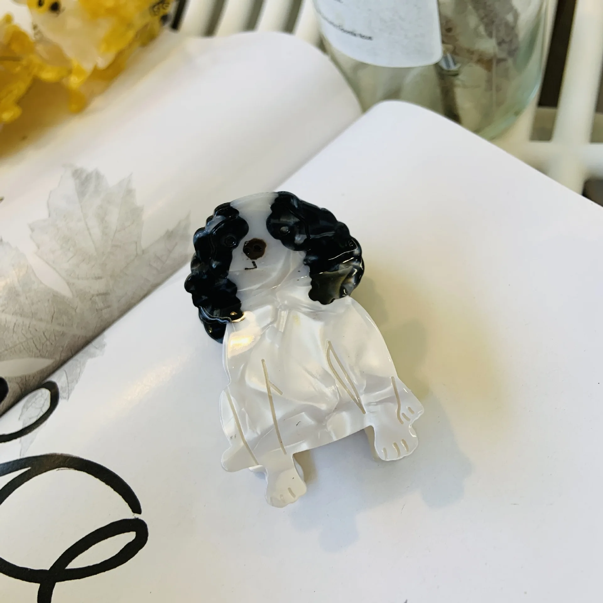 Fashion animal hair clips for girls sweet headdress resin dog hairpin