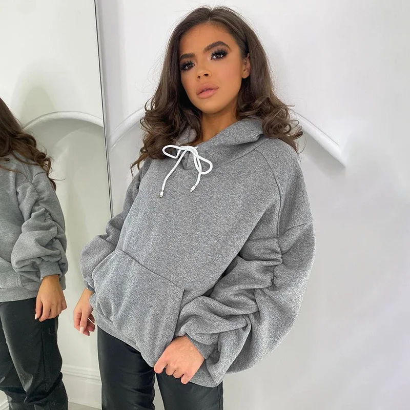 OEM Logo pile sleeve oversized loose fit hoodies