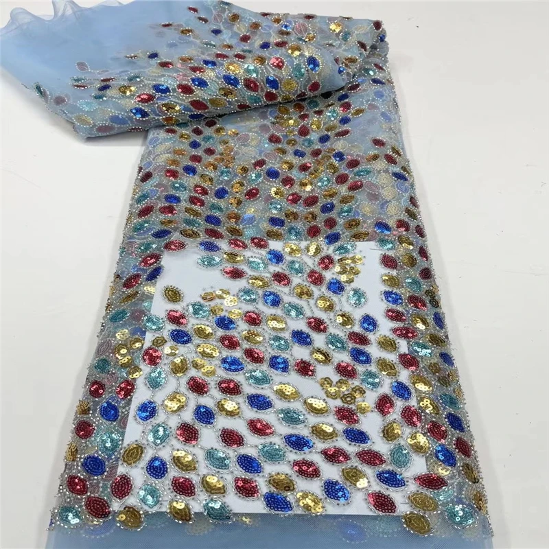 Rhinestone Nigerian Factory price Very premium peacock feather design mixed color rhinestones african fabric