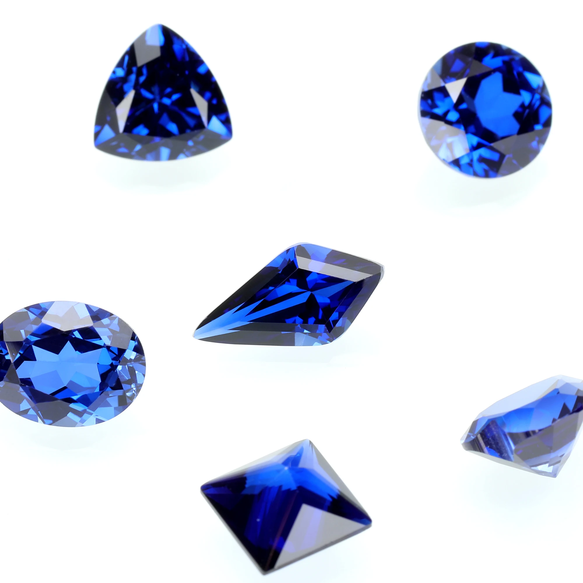 Kite Shape Lab Grown Gemstone China Loose Sapphire Stones Blue Sapphire