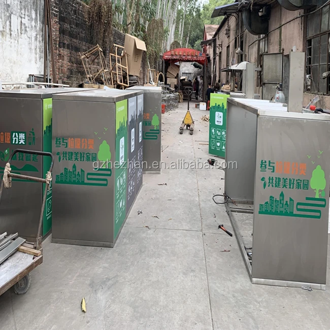 
Eco-friendly classification Metal out door public waste bin street outdoor recycle bin Customized 