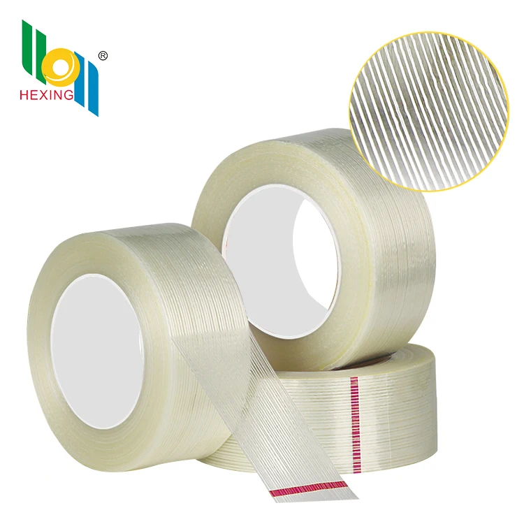Sided Fiberglass Filament Reinforced Striped Adhesive For Packing Fixing Sealing Tape Waterproof