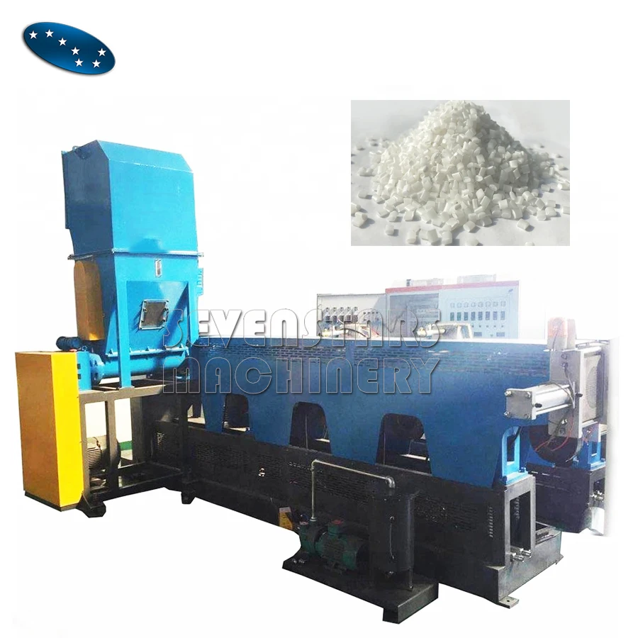 Sevenstars 300kg/h side force feeding type water ringring cutting Plastic pelletizing granulator for pp pe films and scraps