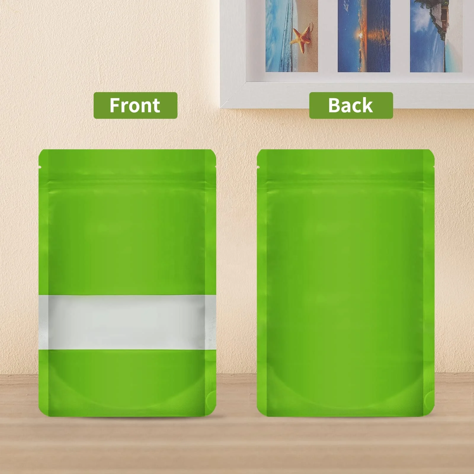 Resealable Wholesale Custom Printed Logo Self Sealing Bag with Window Dry Fruit Food Tea Packaging Bag