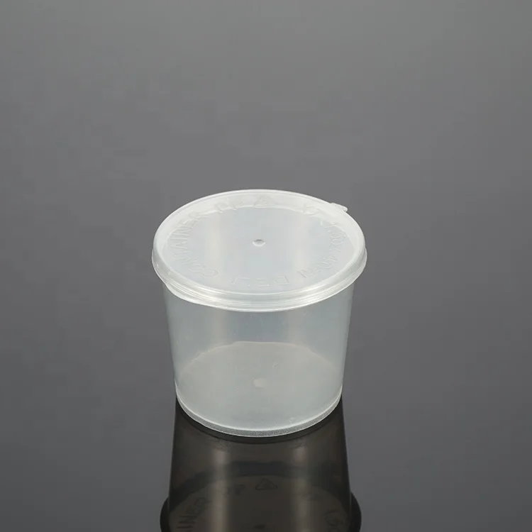 Hot selling different size have lid clear pp disposable mini plastic cup for sauce