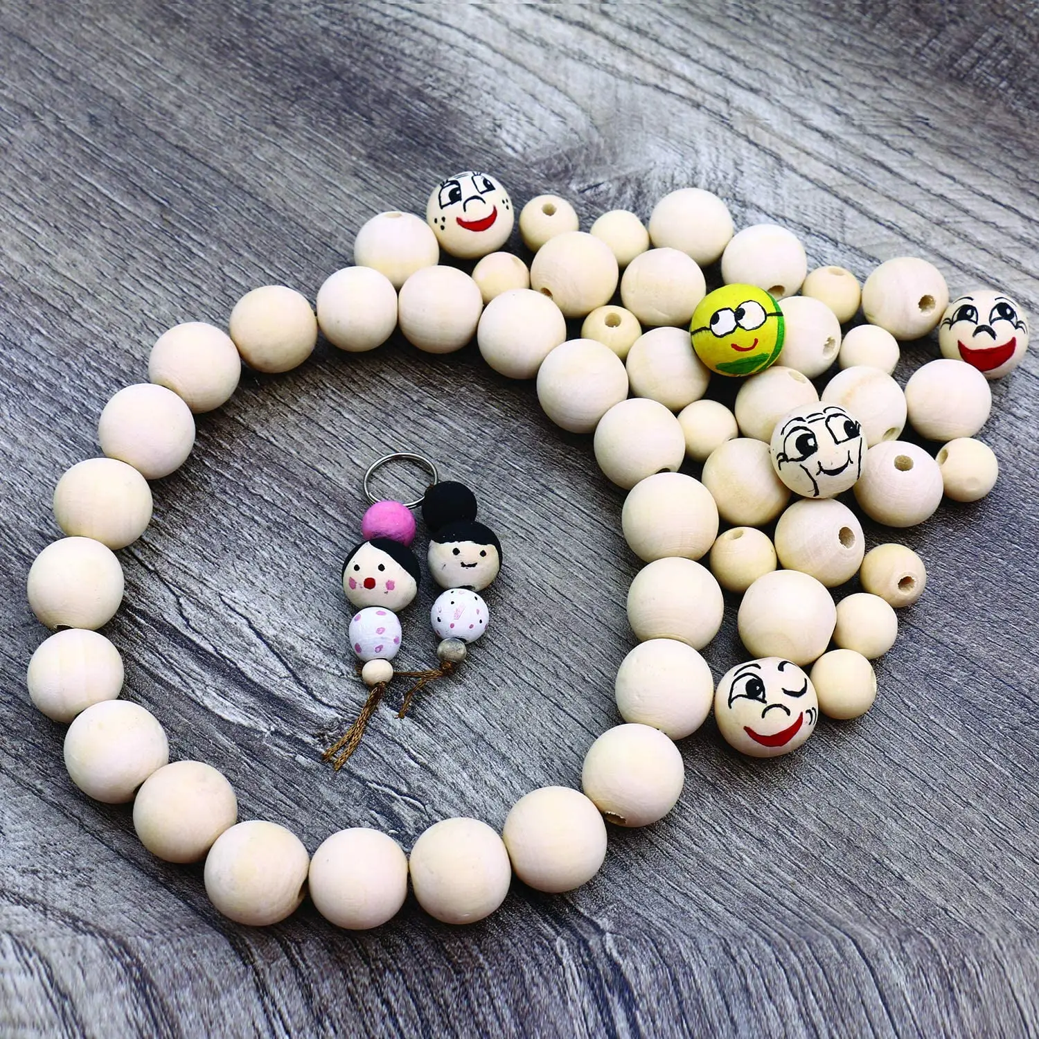 wholesale custom Cheap High quality 8mm 10mm 12mm 14mm 16mm 18mm 20mm diy Wooden Beads for Crafts with Jute Twine