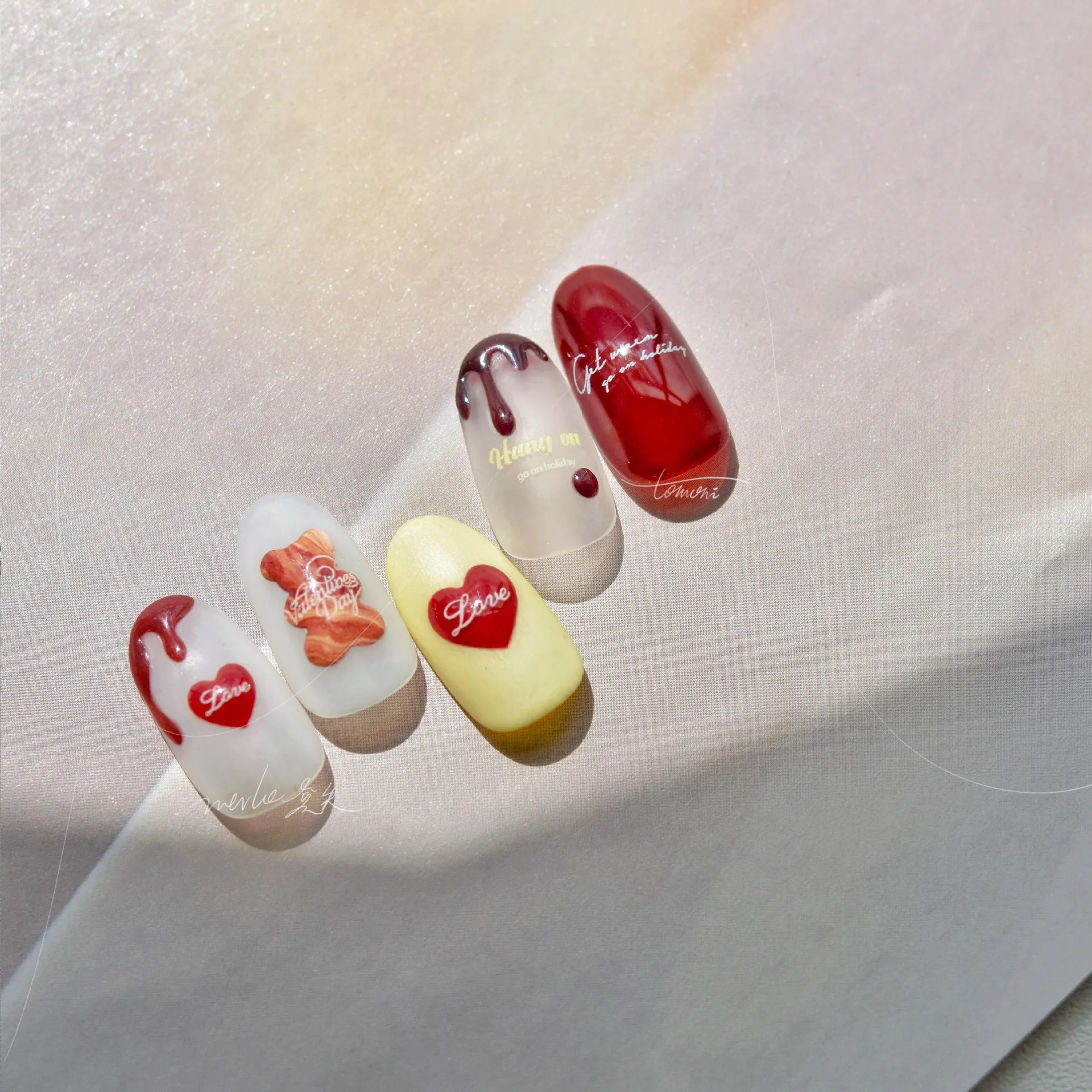 Fashion Design Nail Stickers Water Drop Blood 5D Jelly Nail Stickers For Diy