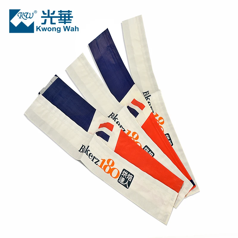 wholesale custom design printed bakery french baguette packaging kraft paper bread bag with window