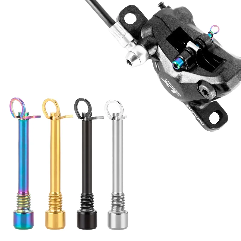 Bicycle Hydraulic Disc Brake Calipers Bolts M4 Titanium Alloy Fixing Pin Inserts Caliper Screws Retainer Pin Circlip