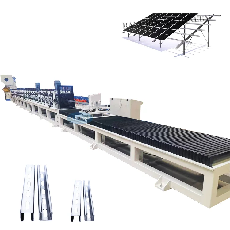 RANDRO Hot Sale Solar Panel Strut Channel Machinery Unistrut C Channel Photovoltaic Support Roll Forming Machine Production Line
