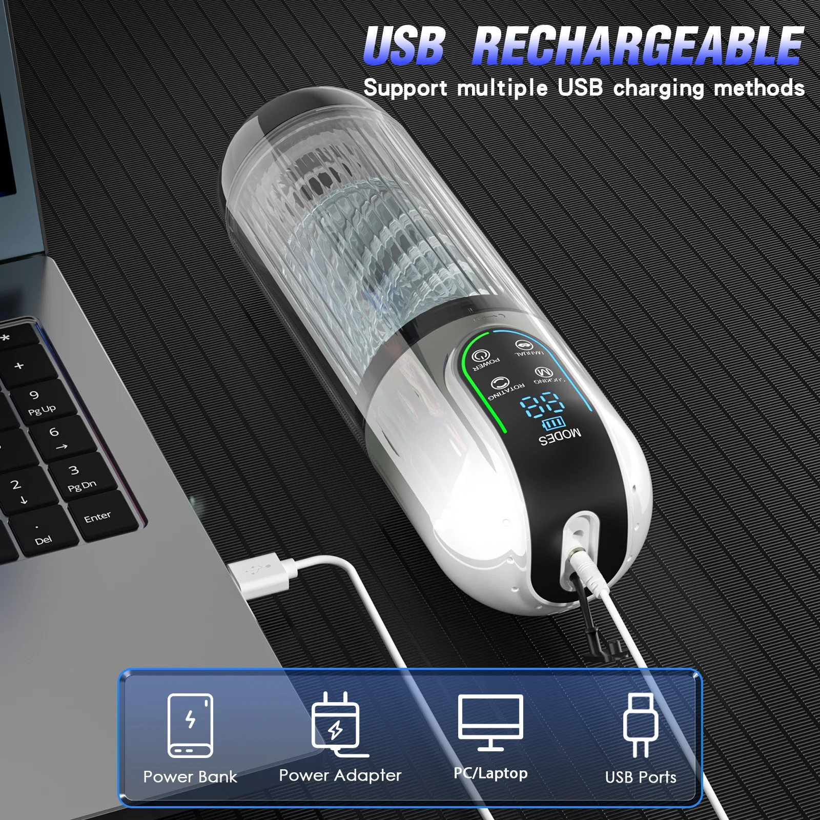 Water Bath Spinning Sucking Licking Aircraft Cup Multi Functional Visible Male Masturbation Cup With Licking Tongue