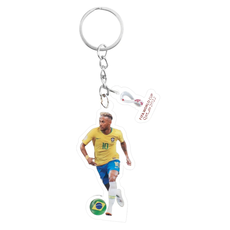 world cup keychain new top selling qatar 2022 world cup football star messi Ronaldo pendant acrylic keychain wholesale