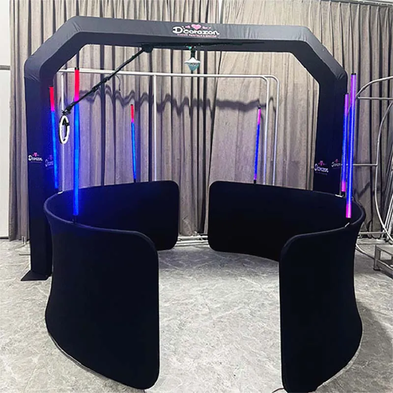 Hot Sale Portable Selfie Overhead Photo Booth 360 Con Battery Powered Color Change Led Light For Sky Top Wedding Machine