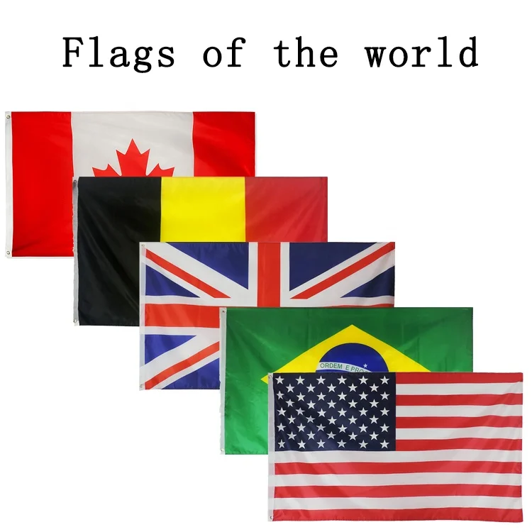 Ukraine flags 3x5ft all country flags in the world free sample polyester printed decorative large custom flag