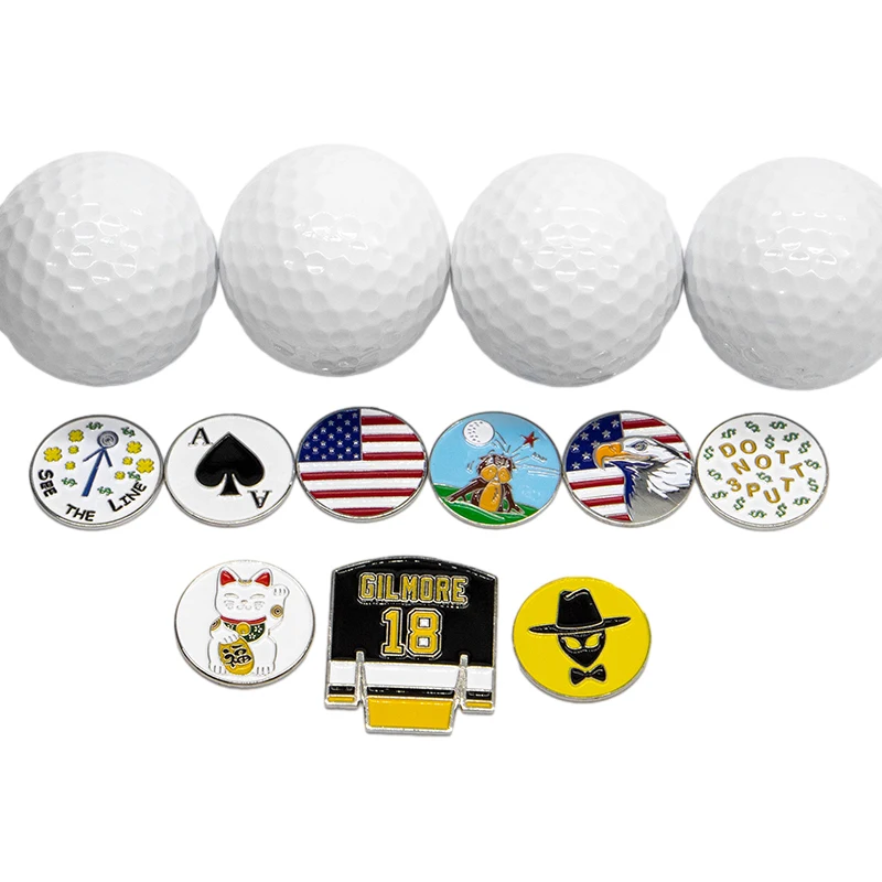 Custom Design Golf Marker Coin Customized Golf Ball Marker With Magnet And Hat Clip
