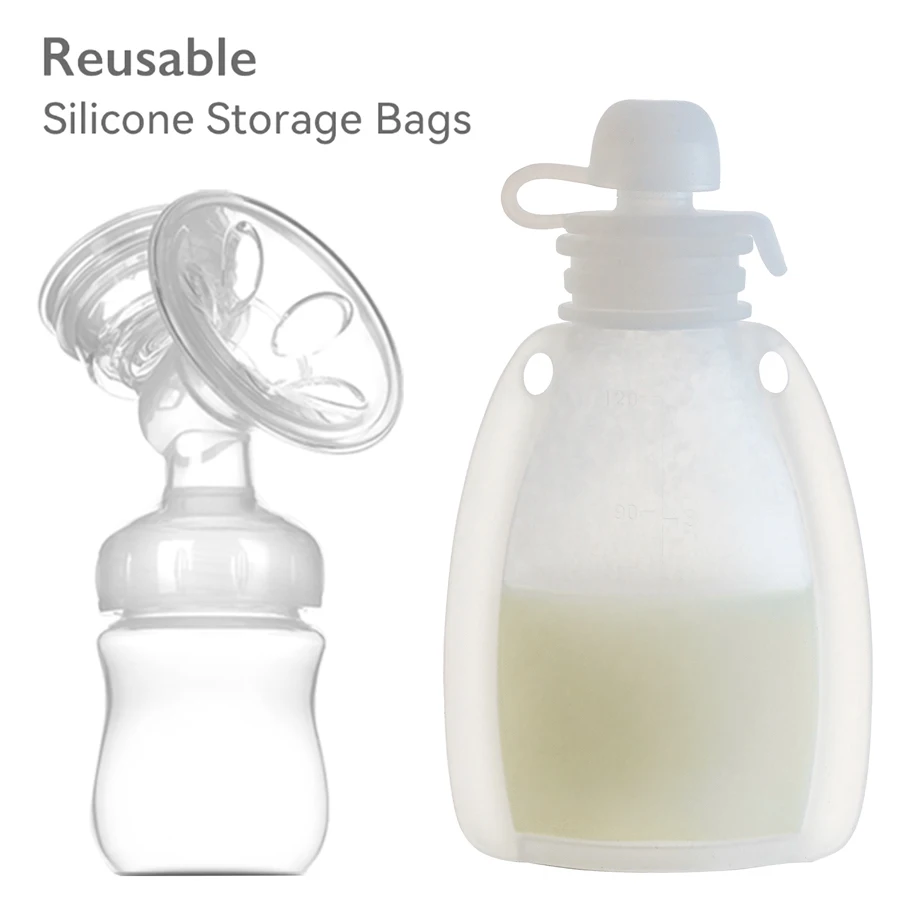 Hotsale Reusable Silicone Pouch Squeeze Refillable Make Breastfeeding Easily New Design Bpa Free Breastmilk Storage Bag